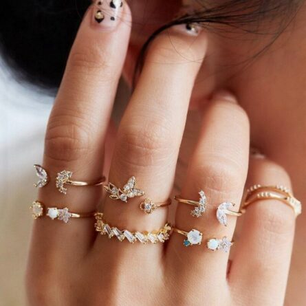 Boho Glamour Bohemian Star Ring Set – Bild 21