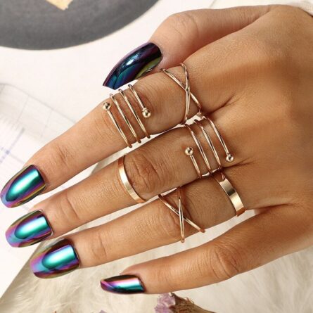Boho Glamour Bohemian Star Ring Set – Bild 13