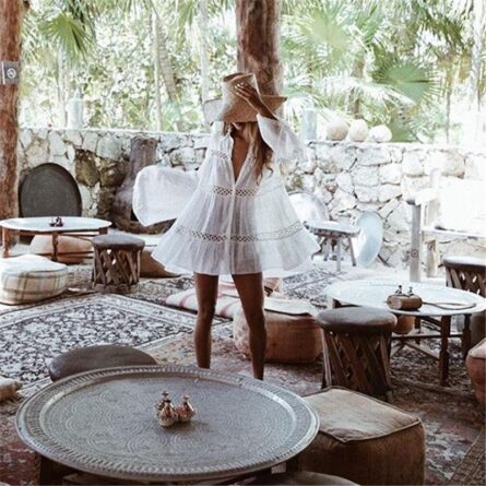 Hannah Bikini Boho Cover Up White - Image 2