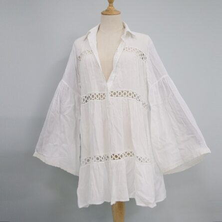 Hannah Bikini Boho Cover Up White - Image 5