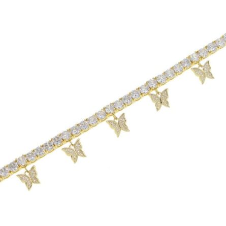 Iced Out Bling Butterfly Anklet – Bild 8