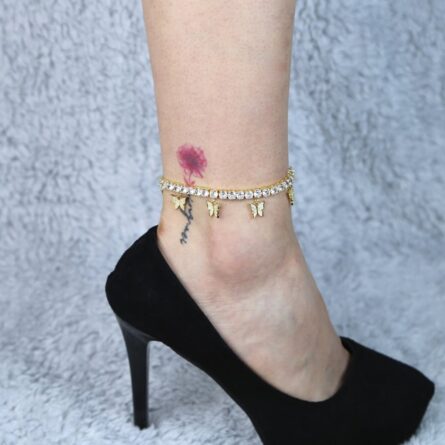 Iced Out Bling Butterfly Anklet – Bild 3