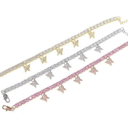 Iced Out Bling Butterfly Anklet – Bild 6