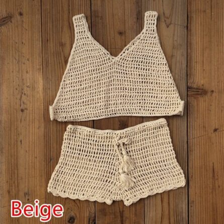 Isabella Handmade Crochet Beach Cover Up Set, Crochet Beach Top - Image 7