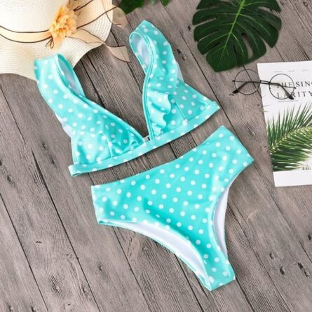 Isla Polka Dot High Waist Bikini Set - Image 6