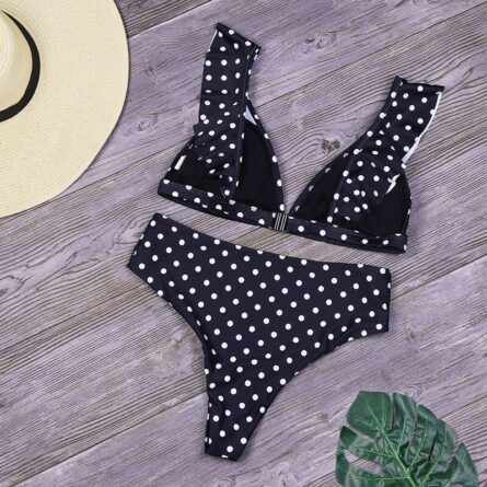Isla Polka Dot High Waist Bikini Set - Image 3