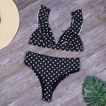 Isla Polka Dot High Waist Bikini Set - Image 5