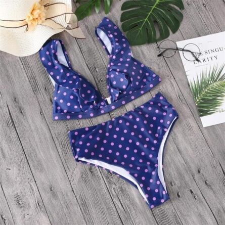 Isla Polka Dot High Waist Bikini Set - Image 9