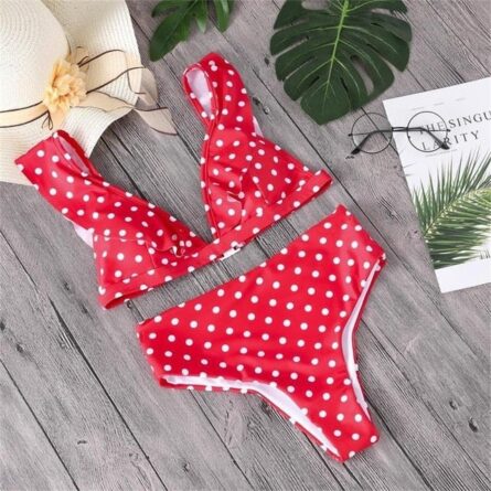 Isla Polka Dot High Waist Bikini Set - Image 10