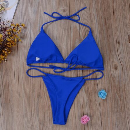 Jessie Sexy Solid Mirco Thong Bikini Set - Image 11