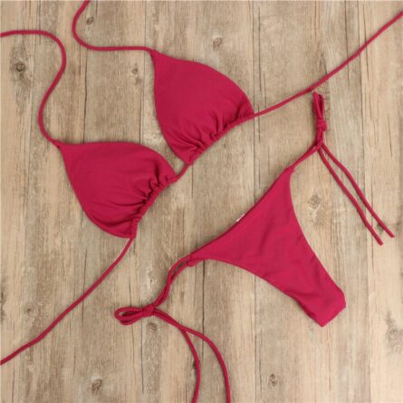 Jessie Sexy Solid Mirco Thong Bikini Set - Image 7