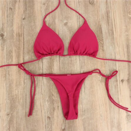 Jessie Sexy Solid Mirco Thong Bikini Set - Image 4