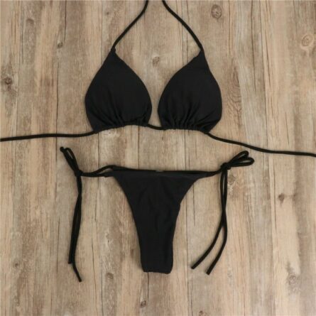 Jessie Sexy Solid Mirco Thong Bikini Set - Image 14