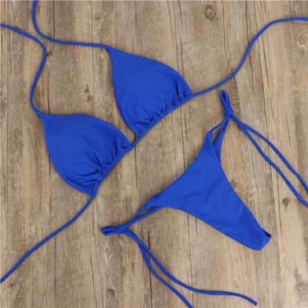 Jessie Sexy Solid Mirco Thong Bikini Set - Image 8