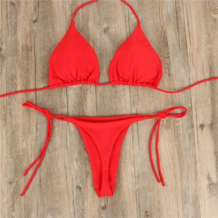 Jessie Sexy Solid Mirco Thong Bikini Set - Image 6