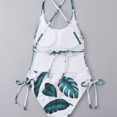 Jungle Vibes Sexy Back Drawstring One Piece Swimsuit – Bild 3