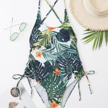 Jungle Vibes Sexy Back Drawstring One Piece Swimsuit – Bild 6