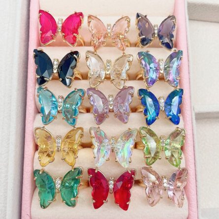 Trendy 16 Colors Crystal Butterfly Ring – Bild 23