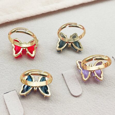 Trendy 16 Colors Crystal Butterfly Ring – Bild 43