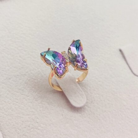 Trendy 16 Colors Crystal Butterfly Ring – Bild 17