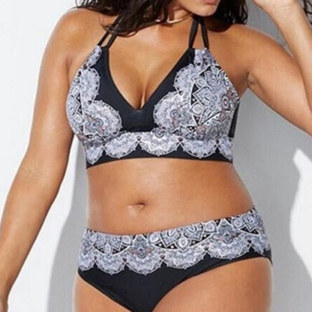 Layla High Waisted Two Piece Plus Size Bikini - Image 1