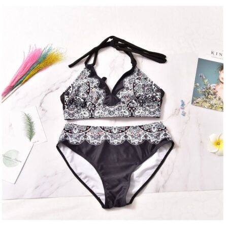 Layla High Waisted Two Piece Plus Size Bikini - Image 6