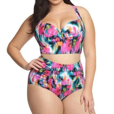 Layla High Waisted Two Piece Plus Size Bikini - Image 7