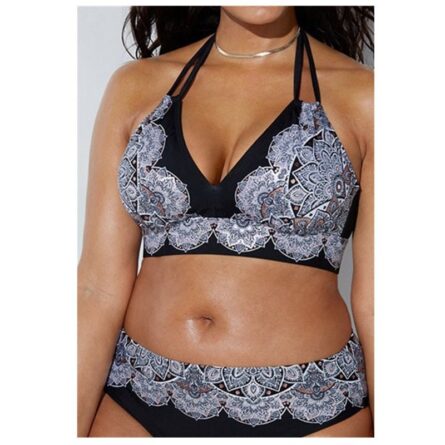 Layla High Waisted Two Piece Plus Size Bikini - Image 3