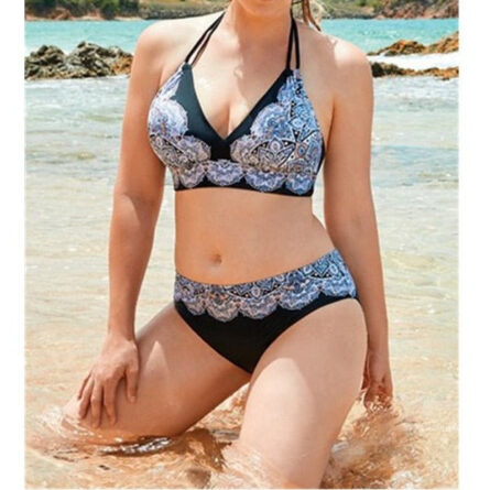 Layla High Waisted Two Piece Plus Size Bikini - Image 4