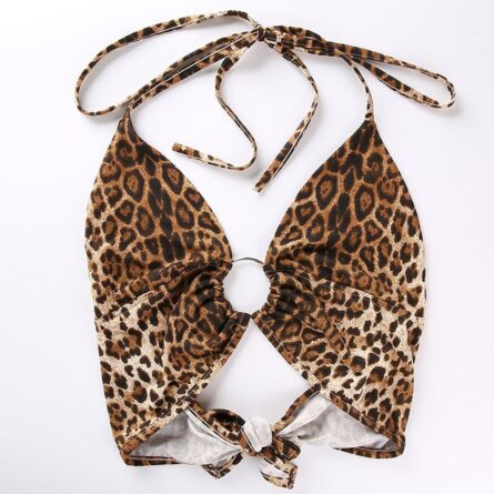 Leopard Bikini Halter Top – Bild 5