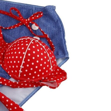 Lovey Denim Sexy Bikini High Waist Retro – Bild 3