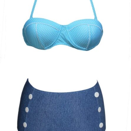 Lovey Denim Sexy Bikini High Waist Retro – Bild 19