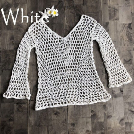 Boho Bliss Crochet Bikini Cover Up Top Crochet Beach Top - Image 8