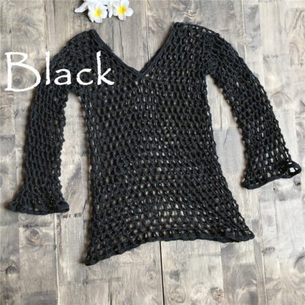 Boho Bliss Crochet Bikini Cover Up Top Crochet Beach Top - Image 4