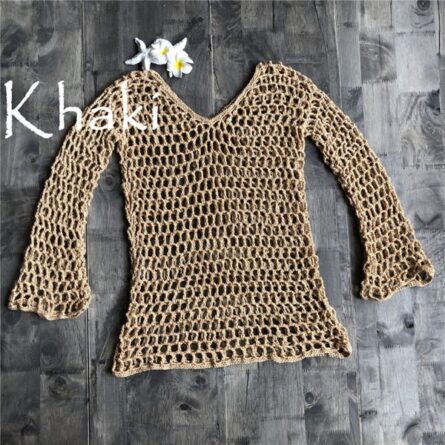 Boho Bliss Crochet Bikini Cover Up Top Crochet Beach Top - Image 7