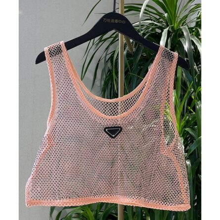 Mesh Transparent Rhinestone Embroidered Vest Top – Bild 16
