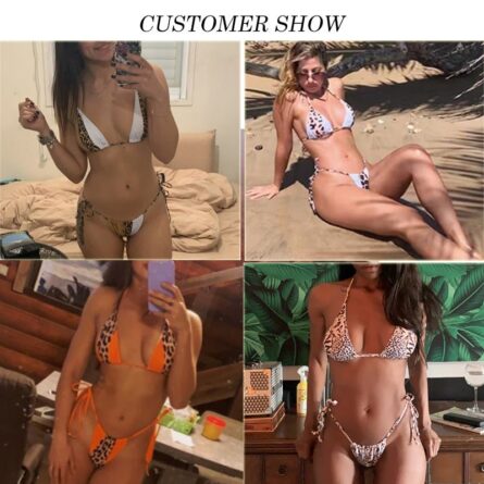 Natasha Ruched Triangle Leopard Bikini – Bild 15
