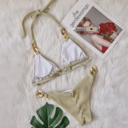 New! Amanda Cheeky Sexy Ribbed Bling Bikini - Image 32