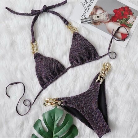 New! Amanda Cheeky Sexy Ribbed Bling Bikini - Image 10