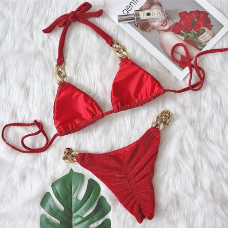 New! Amanda Cheeky Sexy Ribbed Bling Bikini - Image 11