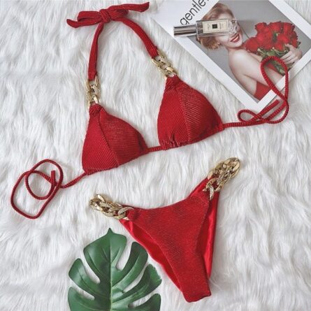 New! Amanda Cheeky Sexy Ribbed Bling Bikini - Image 30