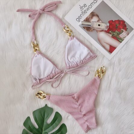 New! Amanda Cheeky Sexy Ribbed Bling Bikini - Image 26