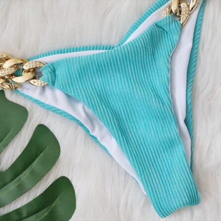 New! Amanda Cheeky Sexy Ribbed Bling Bikini - Image 24