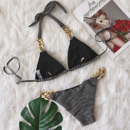 New! Amanda Cheeky Sexy Ribbed Bling Bikini - Image 17