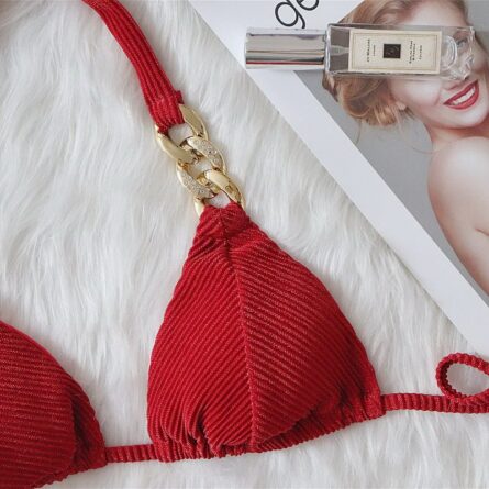 New! Amanda Cheeky Sexy Ribbed Bling Bikini - Image 53