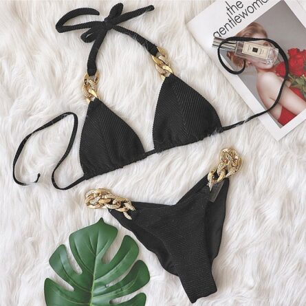 New! Amanda Cheeky Sexy Ribbed Bling Bikini - Image 54