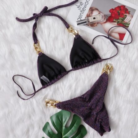 New! Amanda Cheeky Sexy Ribbed Bling Bikini - Image 14