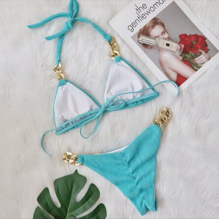 New! Amanda Cheeky Sexy Ribbed Bling Bikini - Image 18