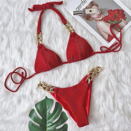 New! Amanda Cheeky Sexy Ribbed Bling Bikini - Image 31