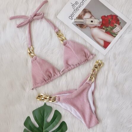 New! Amanda Cheeky Sexy Ribbed Bling Bikini - Image 43